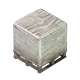 Palette, bâche blanche, base